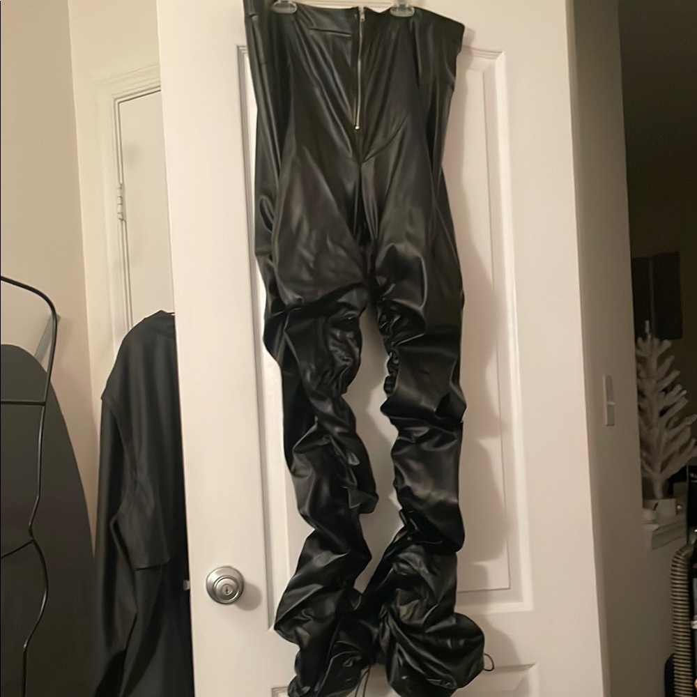 Black Faux Leather Pants